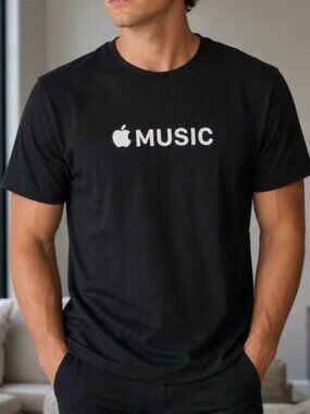 Apple Store Employee Apple Music Promo Black T-shirt Size Medium M